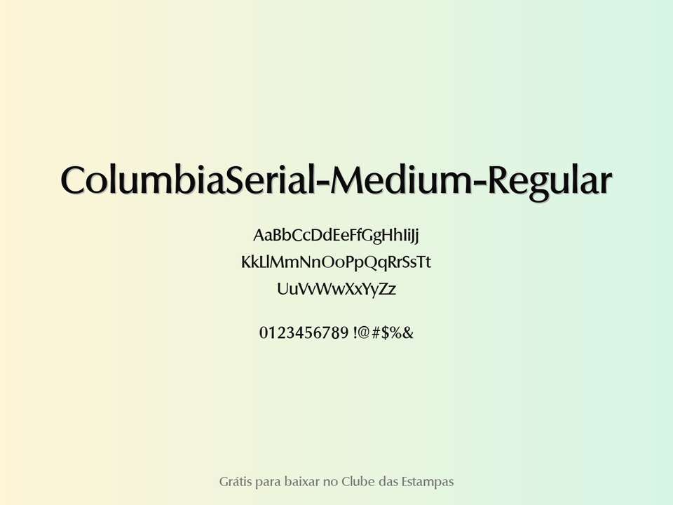 Fonte Columbiaserial Medium Regular Grátis Para Baixar