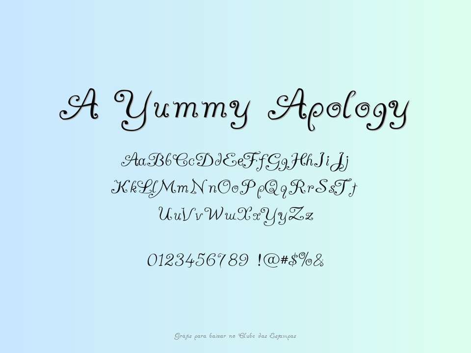 Fonte A Yummy Apology Grátis Para Baixar