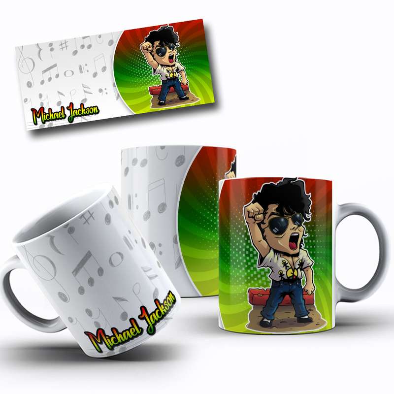 Arte Para Caneca Michael Jackson Personagem Cartoon 26