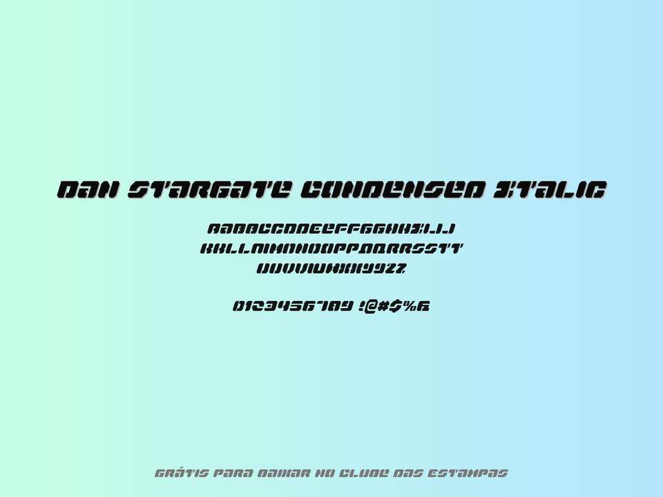 Fonte Dan Stargate Condensed Italic Grátis Para Baixar
