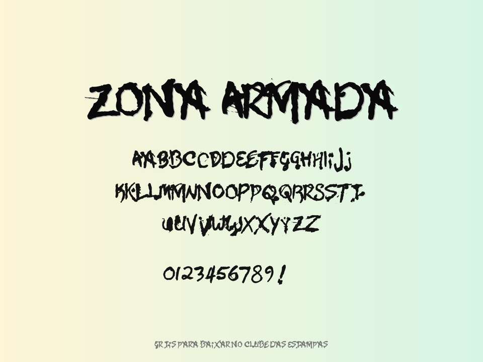 Fonte Zona Armada Grátis Para Baixar