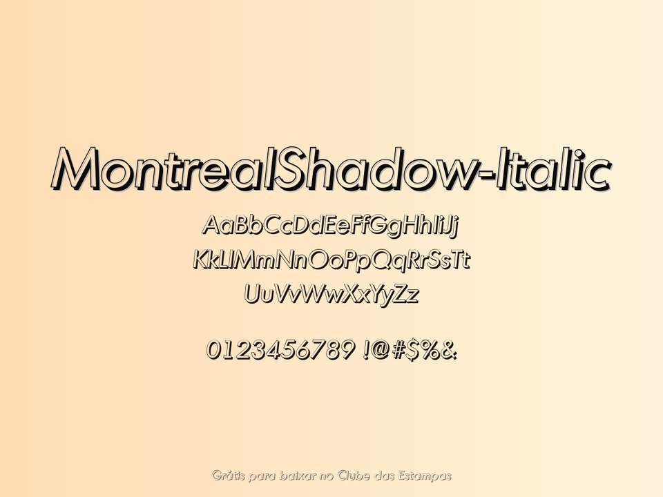 Fonte Montrealshadow Italic Grátis Para Baixar