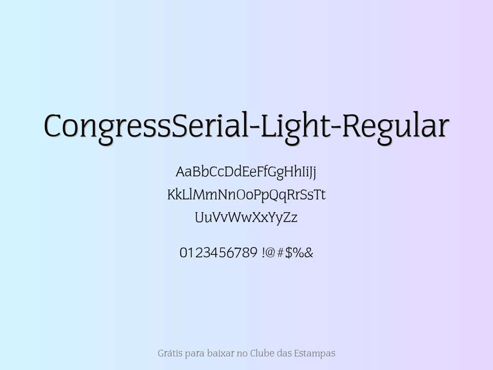 Fonte Congressserial Light Regular Grátis Para Baixar
