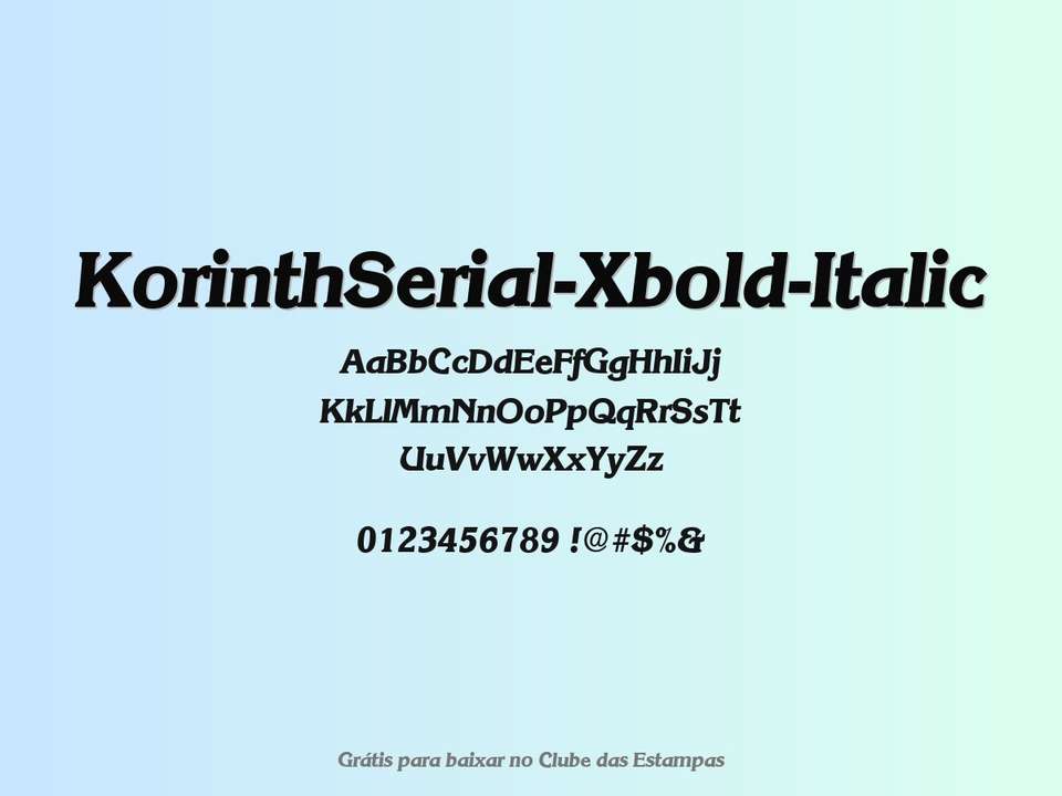 Fonte Korinthserial Xbold Italic Grátis Para Baixar
