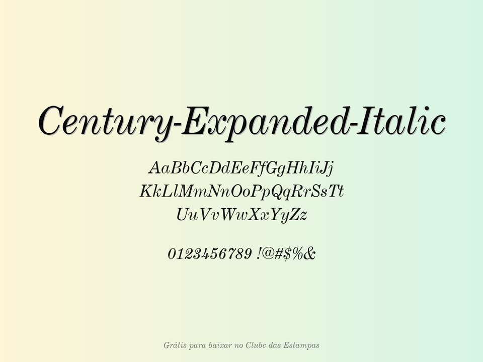 Fonte Century Expanded Italic Grátis Para Baixar