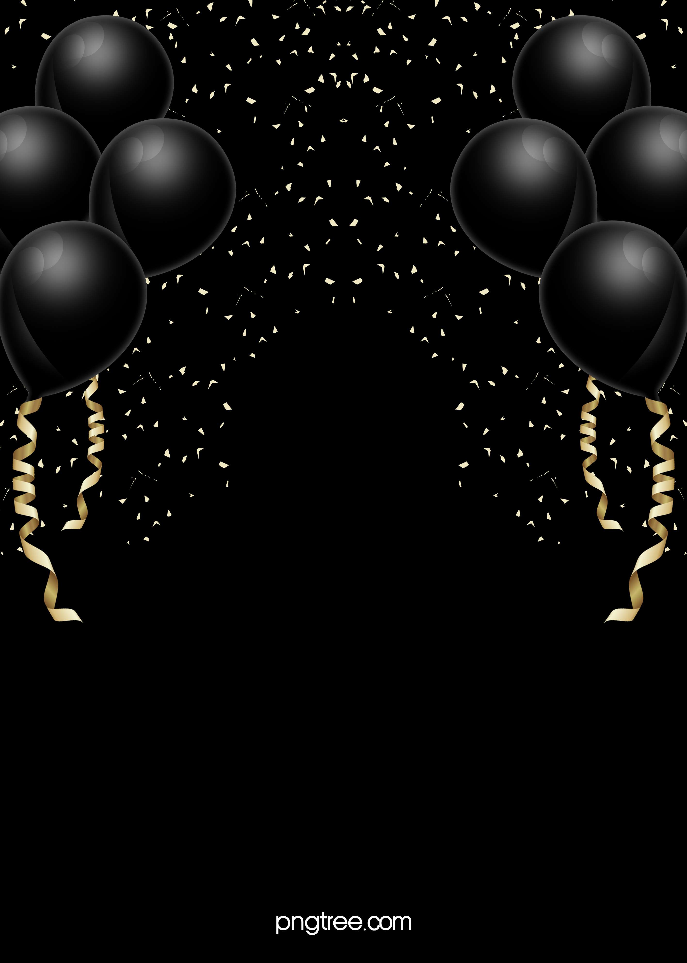 Arranjo De Balões Preto E Dourado Festa Png Grátis Para Baixar