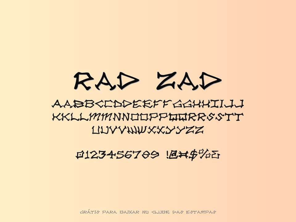 Fonte Rad Zad Grátis Para Baixar