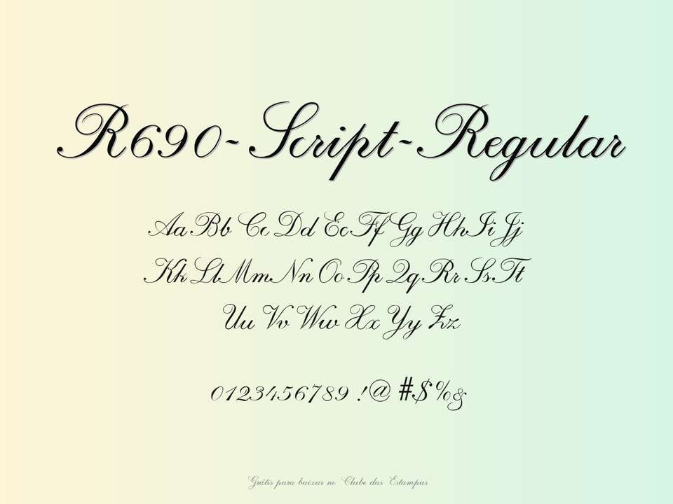 Fonte R690 Script Regular Grátis Para Baixar