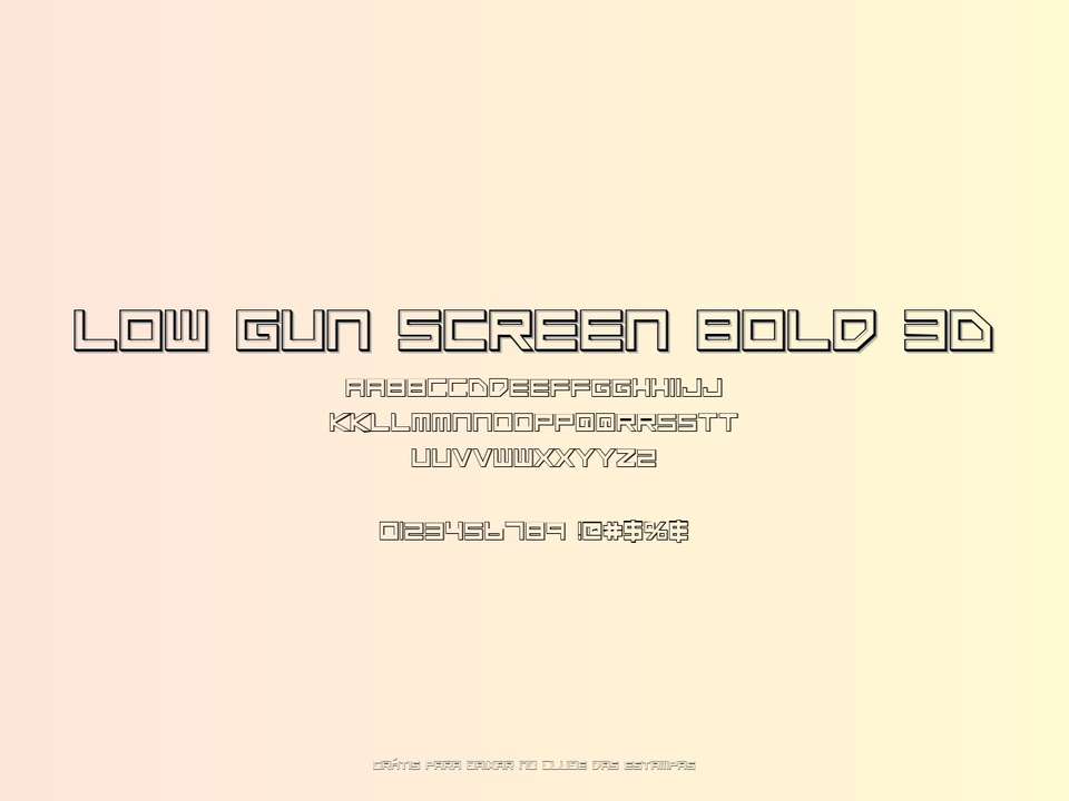Fonte Low Gun Screen Bold 3d Grátis Para Baixar