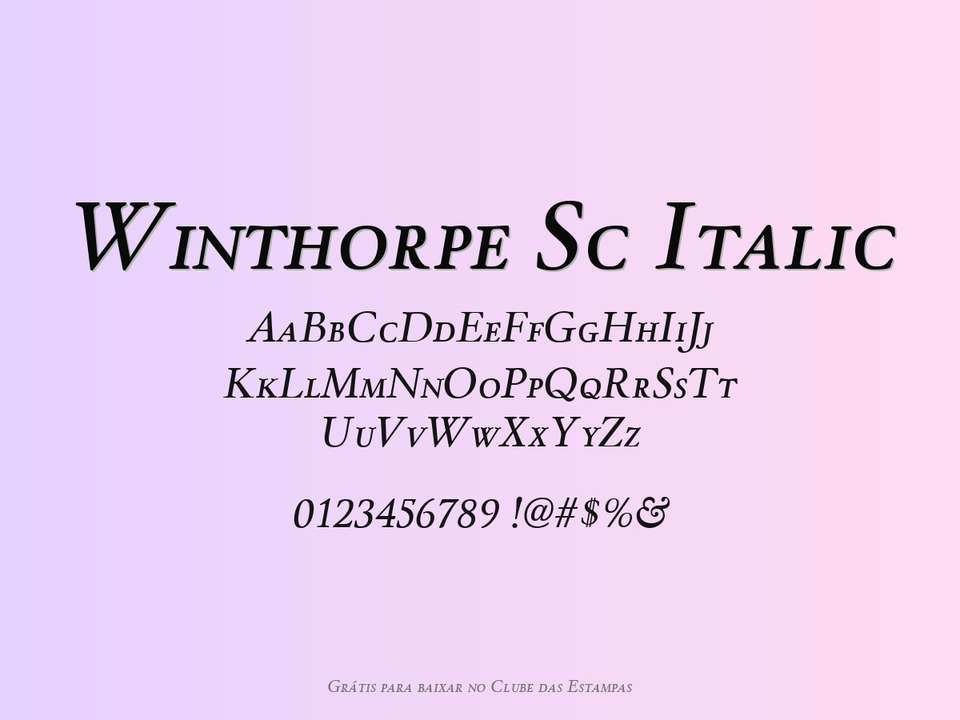 Fonte Winthorpe Sc Italic Grátis Para Baixar
