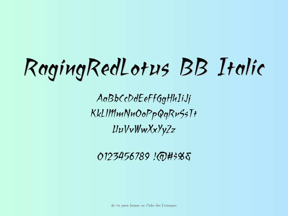 Fonte Ragingredlotus Bb Italic Grátis Para Baixar