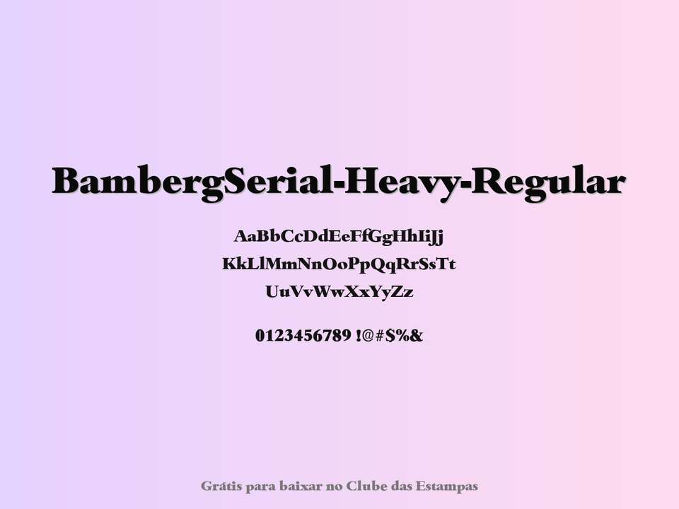 Fonte Bambergserial Heavy Regular Grátis Para Baixar