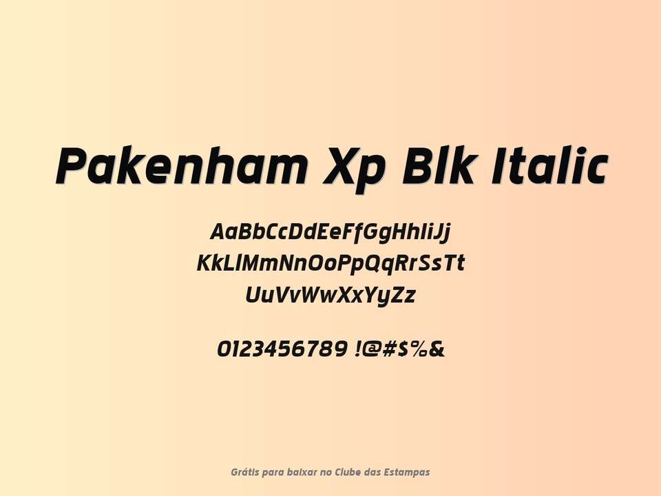 Fonte Pakenham Xp Blk Italic Grátis Para Baixar