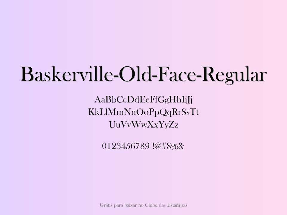 Fonte Baskerville Old Face Regular Grátis Para Baixar