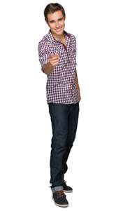 Modelo Masculino Camisa Xadrez Moda Png Grátis Para Baixar