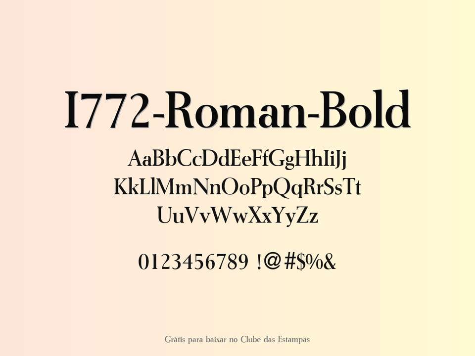 Fonte I772 Roman Bold Grátis Para Baixar