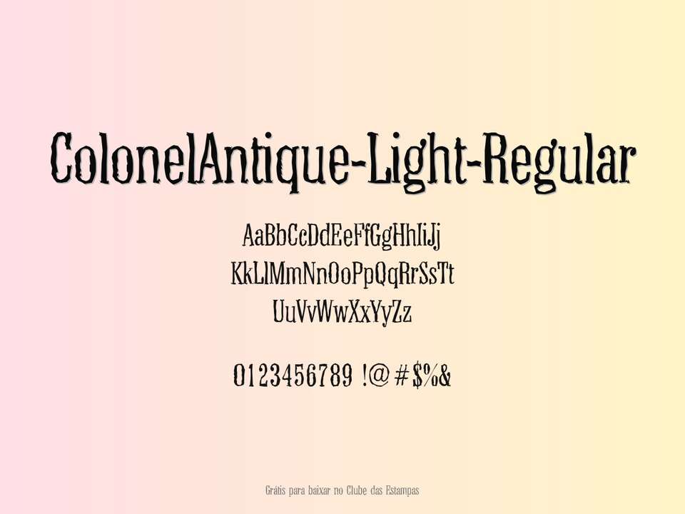 Fonte Colonelantique Light Regular Grátis Para Baixar
