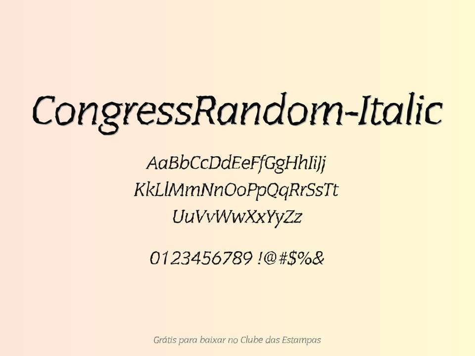 Fonte Congressrandom Italic Grátis Para Baixar