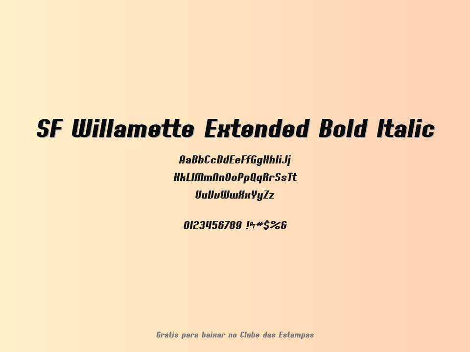 Fonte Sf Willamette Extended Bold Italic Grátis Para Baixar