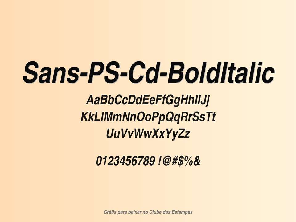 Fonte Sans Ps Cd Bolditalic Grátis Para Baixar