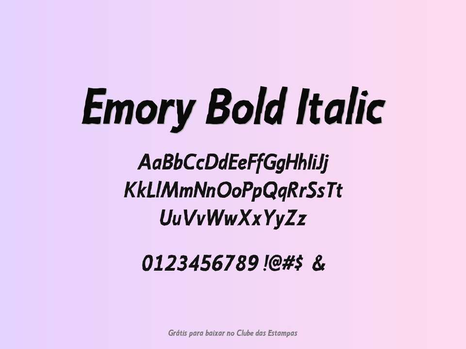 Fonte Emory Bold Italic Grátis Para Baixar