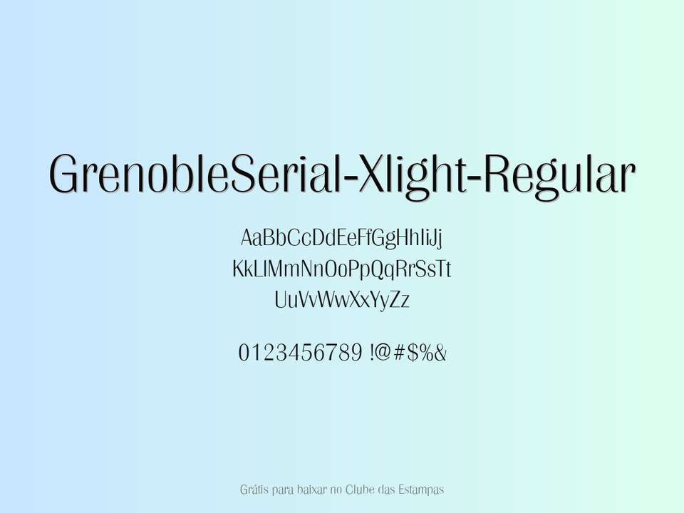 Fonte Grenobleserial Xlight Regular Grátis Para Baixar