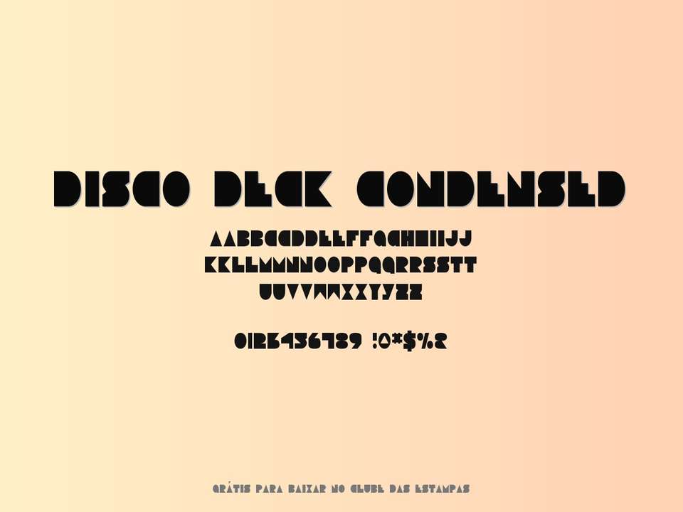 Fonte Disco Deck Condensed Grátis Para Baixar