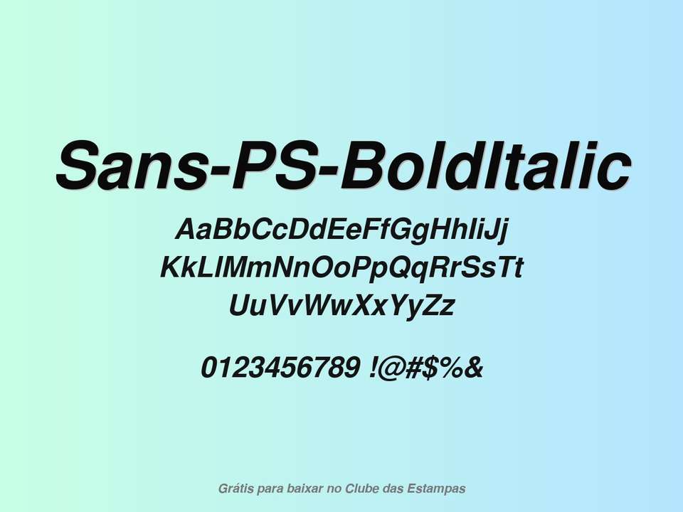 Fonte Sans Ps Bolditalic Grátis Para Baixar