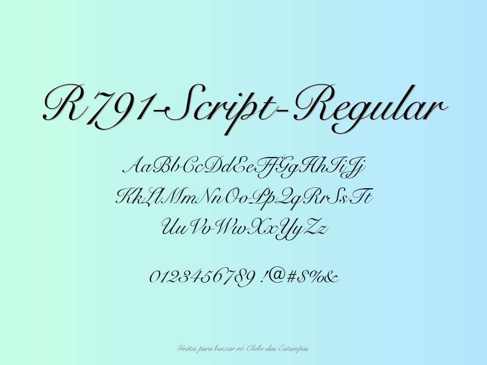 Fonte R791 Script Regular Grátis Para Baixar