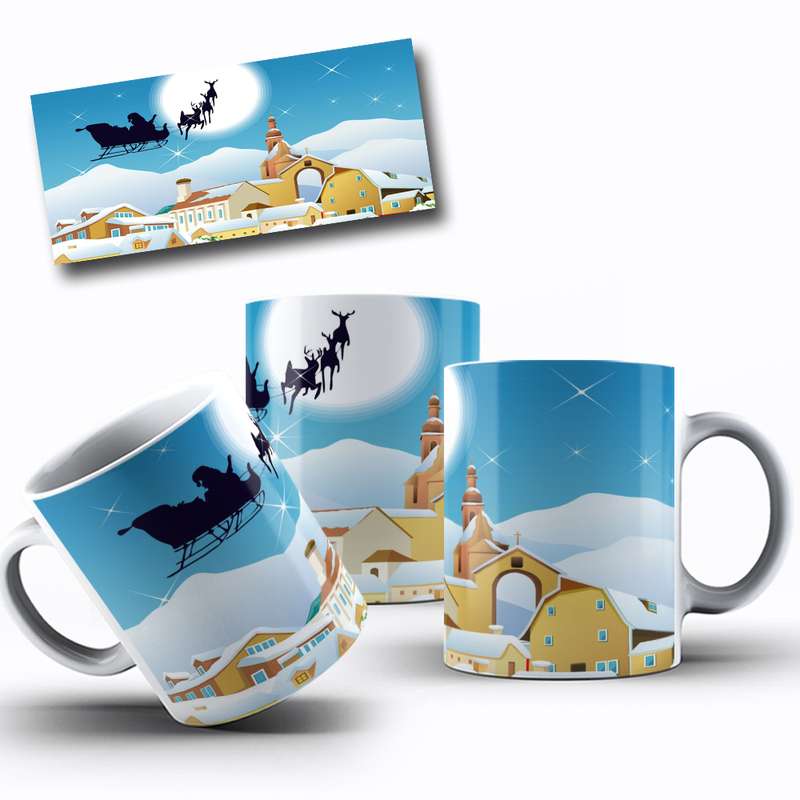 Arte Para Caneca Natale, Papai Noel, Renas, Cartoon 63
