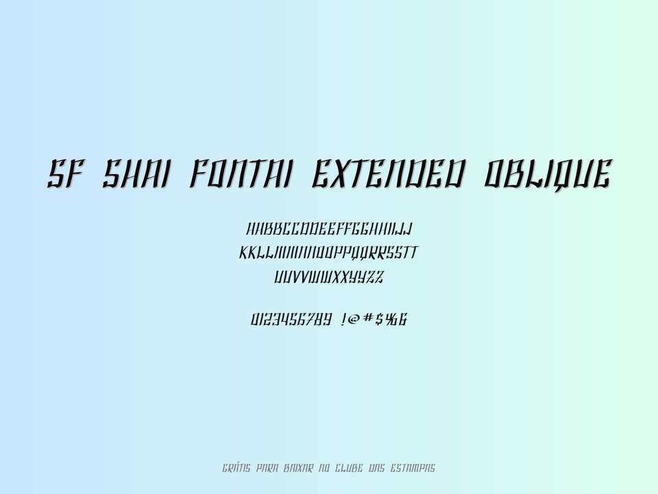Fonte Sf Shai Fontai Extended Oblique Grátis Para Baixar