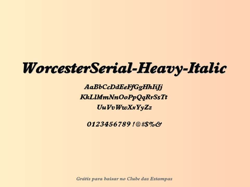 Fonte Worcesterserial Heavy Italic Grátis Para Baixar