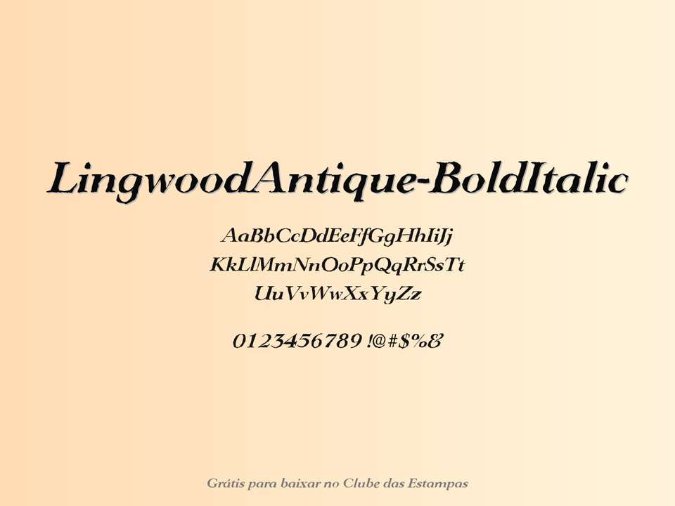 Fonte Lingwoodantique Bolditalic Grátis Para Baixar