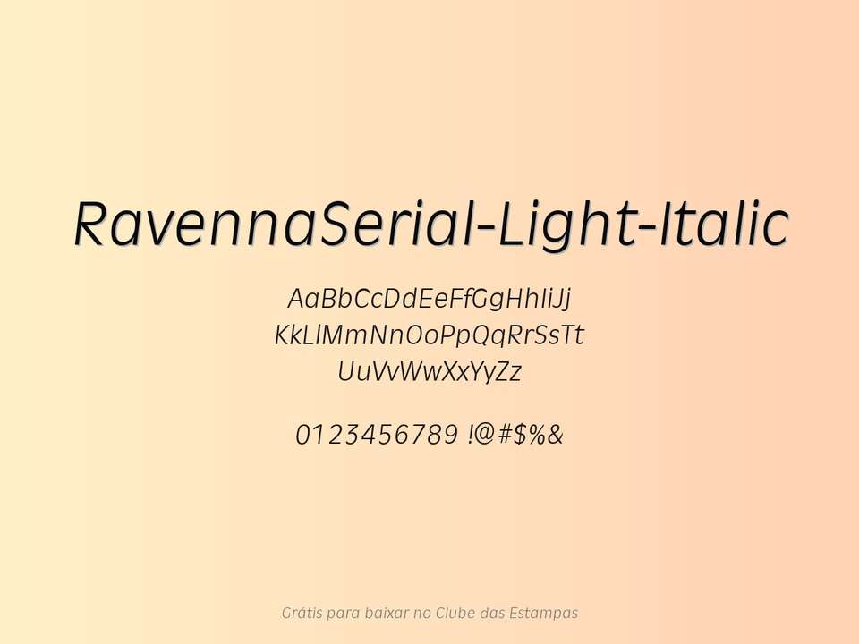 Fonte Ravennaserial Light Italic Grátis Para Baixar