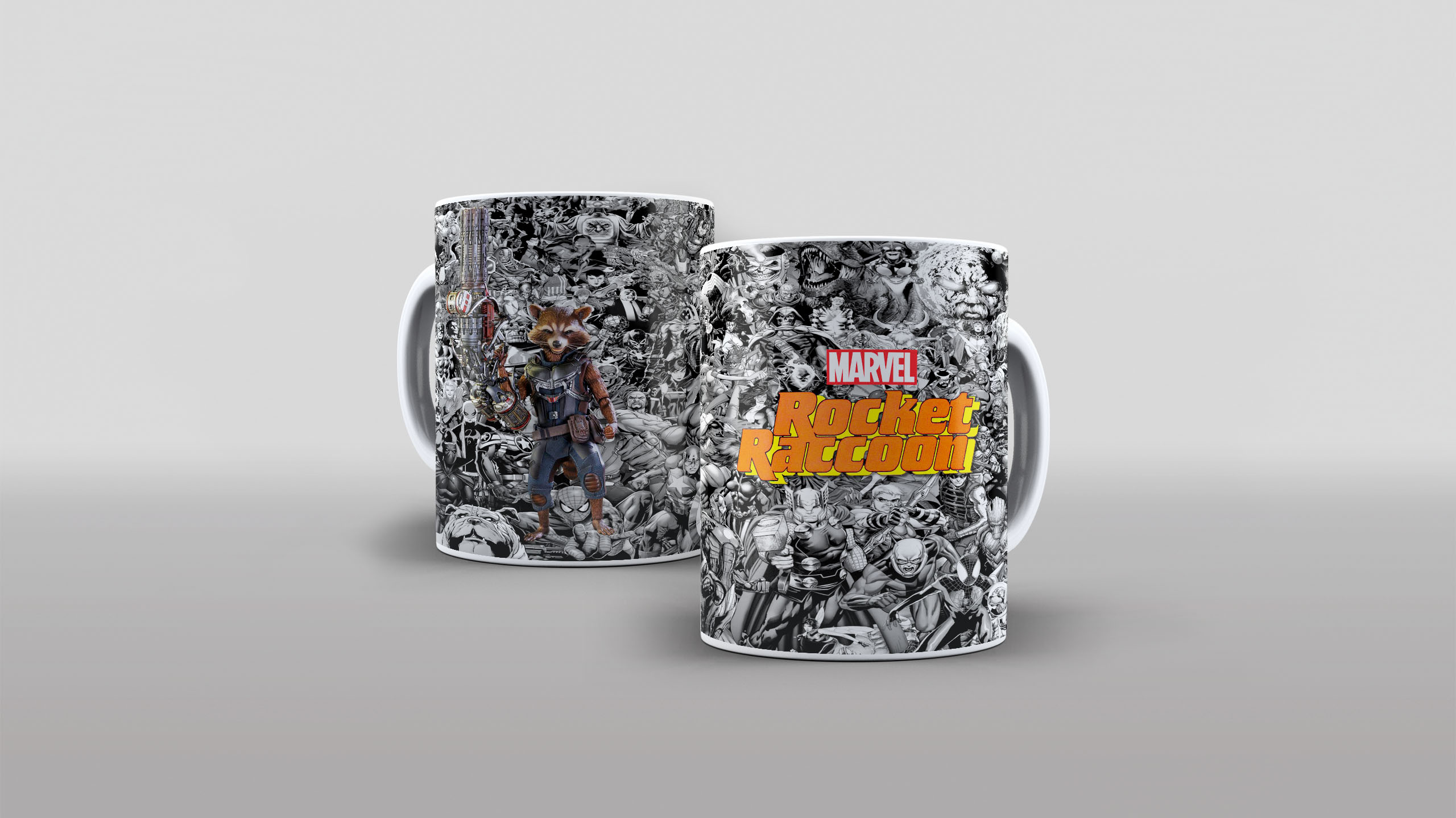 Arte Rocket Raccoon Herois Para Sublimação De Canecas