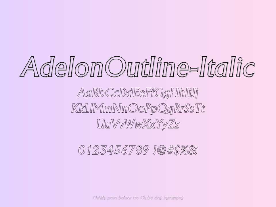 Fonte Adelonoutline Italic Grátis Para Baixar