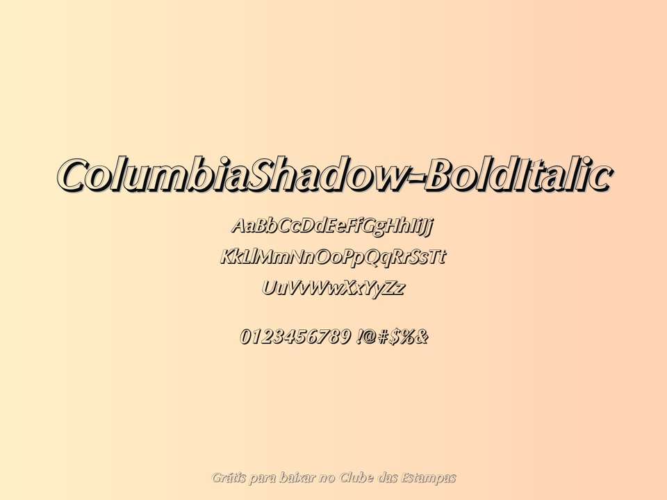 Fonte Columbiashadow Bolditalic Grátis Para Baixar