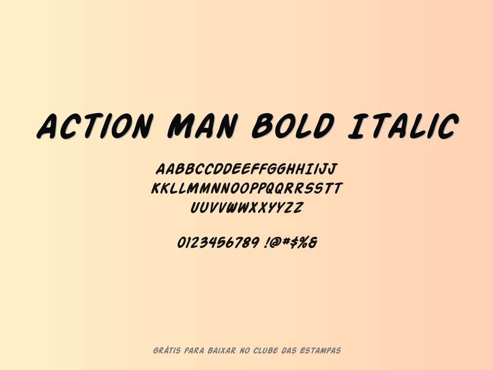Fonte Action Man Bold Italic Grátis Para Baixar