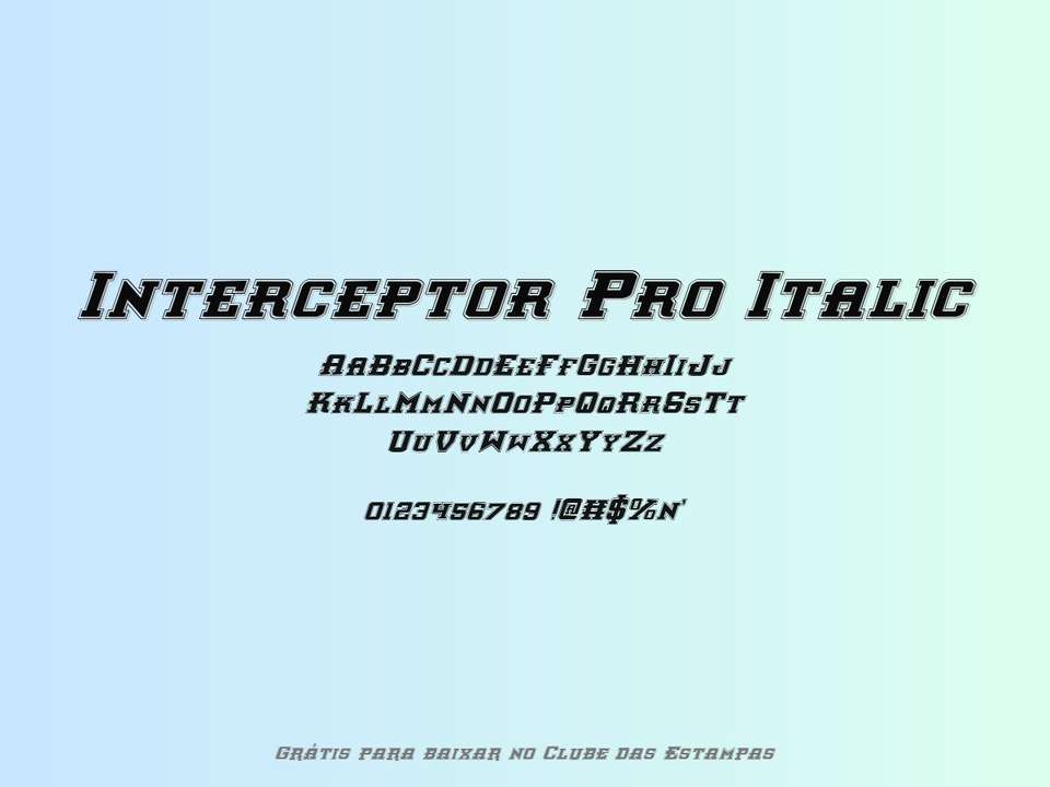 Fonte Interceptor Pro Italic Grátis Para Baixar
