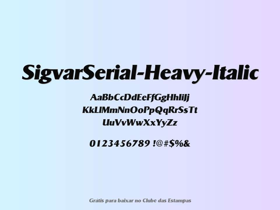 Fonte Sigvarserial Heavy Italic Grátis Para Baixar