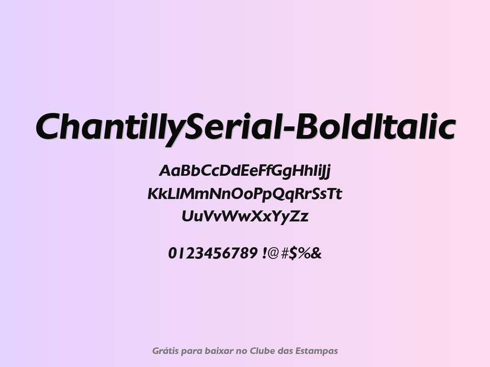 Fonte Chantillyserial Bolditalic Grátis Para Baixar