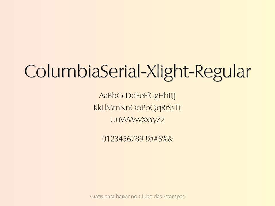 Fonte Columbiaserial Xlight Regular Grátis Para Baixar