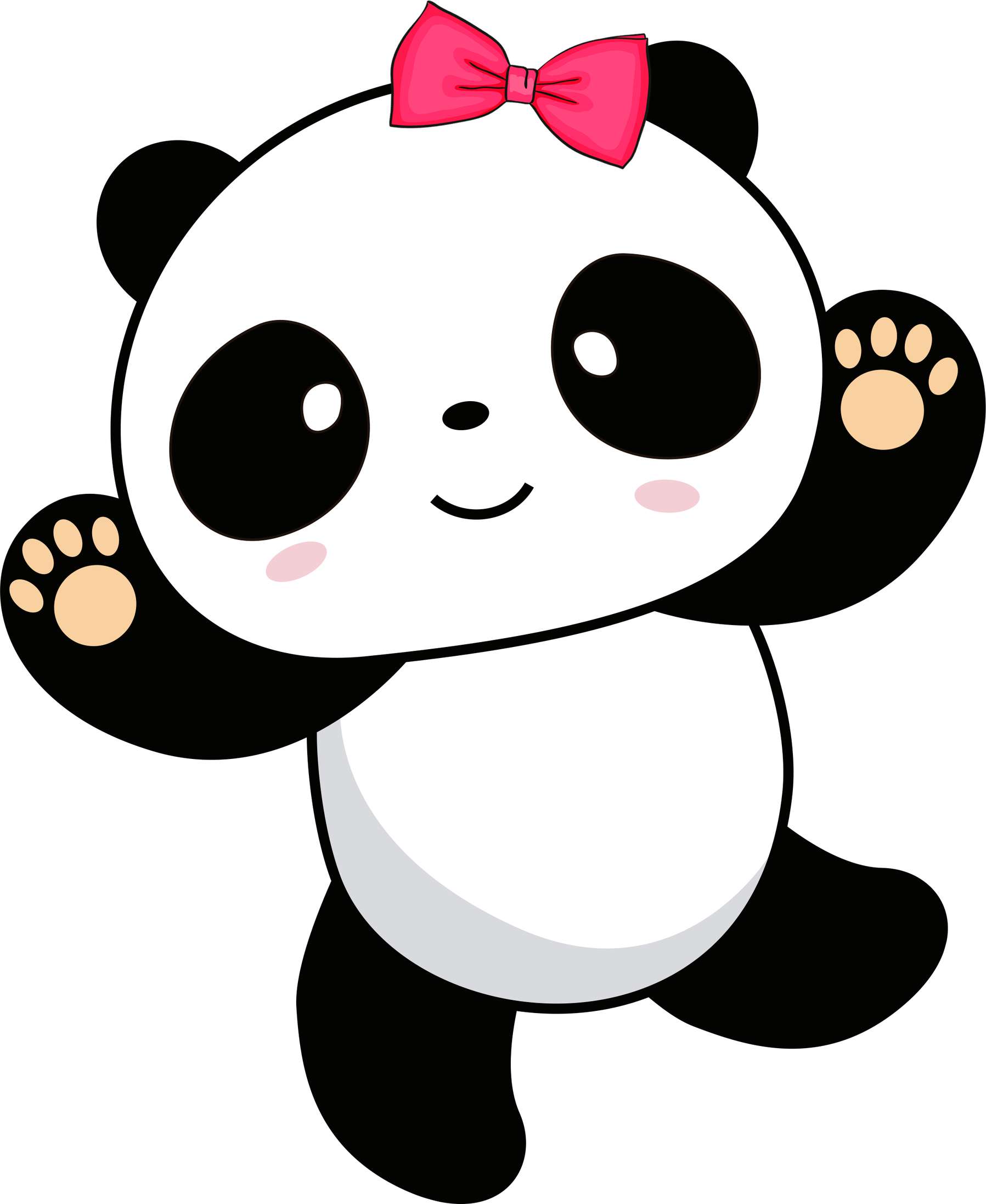 Elemento Panda Menina Fofa Cute Png (3)