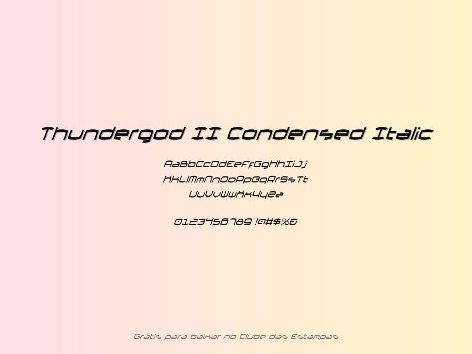 Fonte Thundergod Ii Condensed Italic Grátis Para Baixar