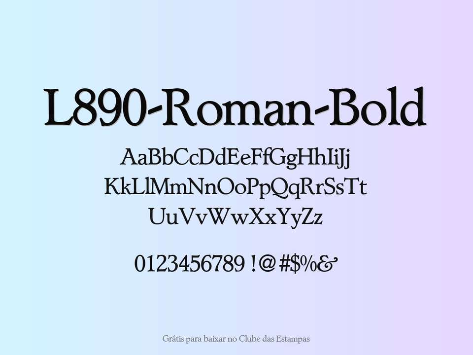 Fonte L890 Roman Bold Grátis Para Baixar