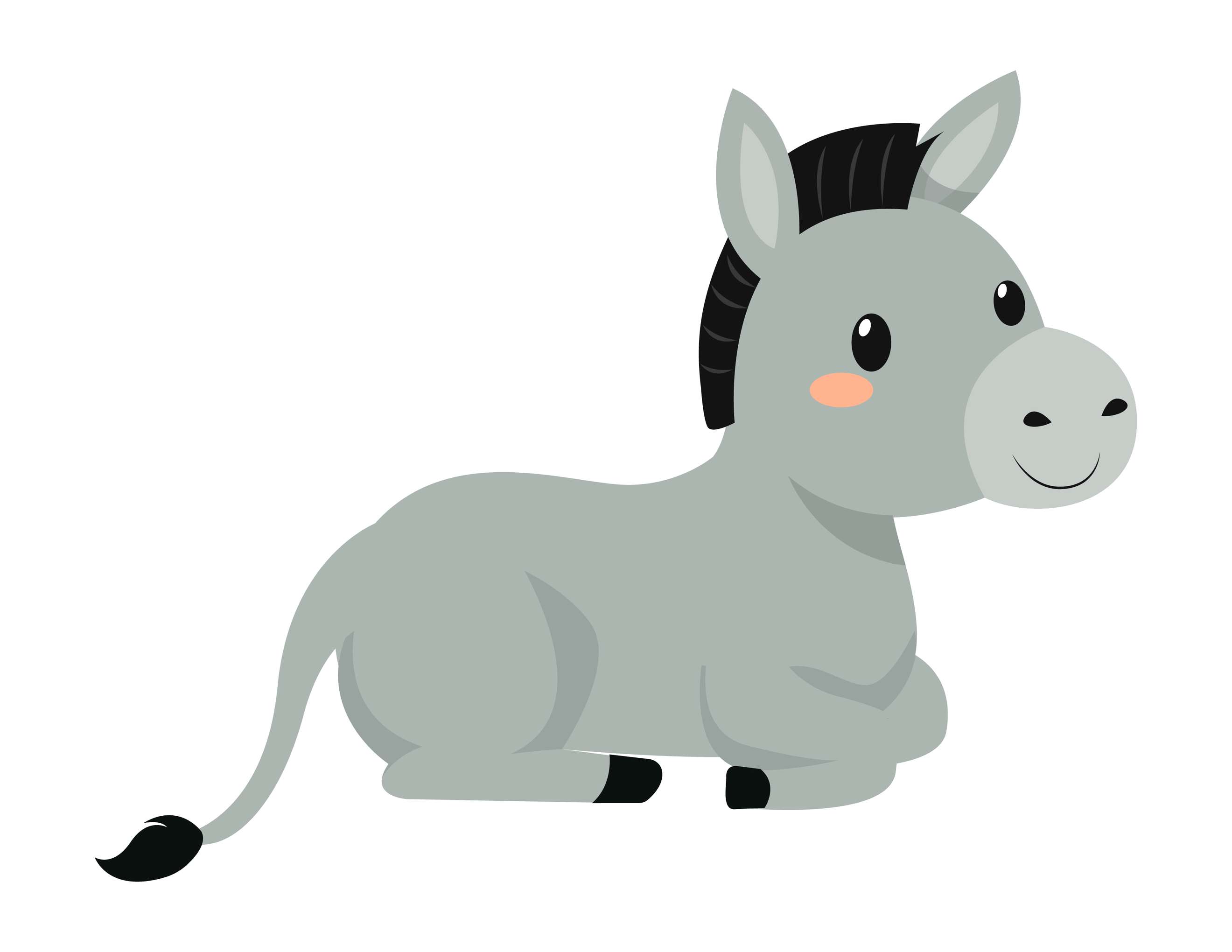 Potro Desenho Animado Cinza Animais Png Grátis Para Baixar