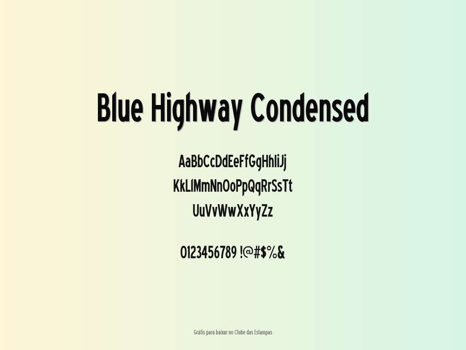 Fonte Blue Highway Condensed Grátis Para Baixar