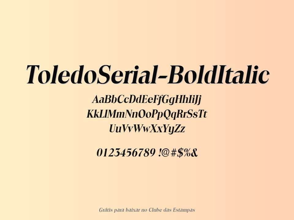 Fonte Toledoserial Bolditalic Grátis Para Baixar
