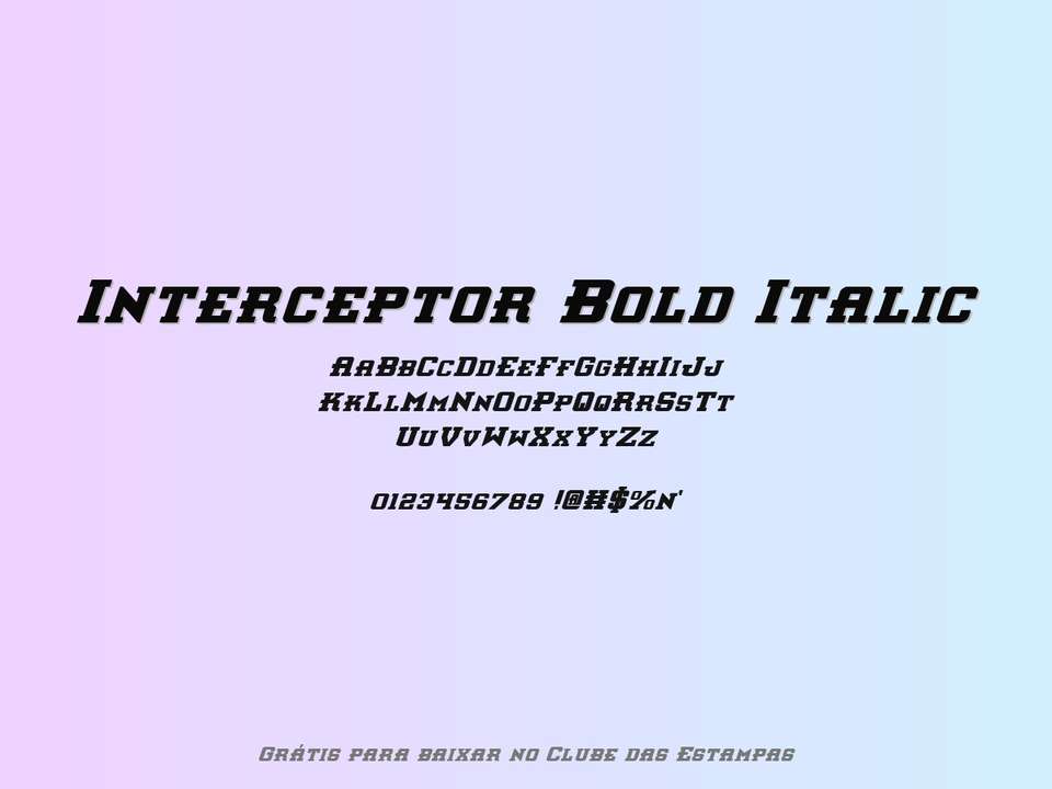 Fonte Interceptor Bold Italic Grátis Para Baixar