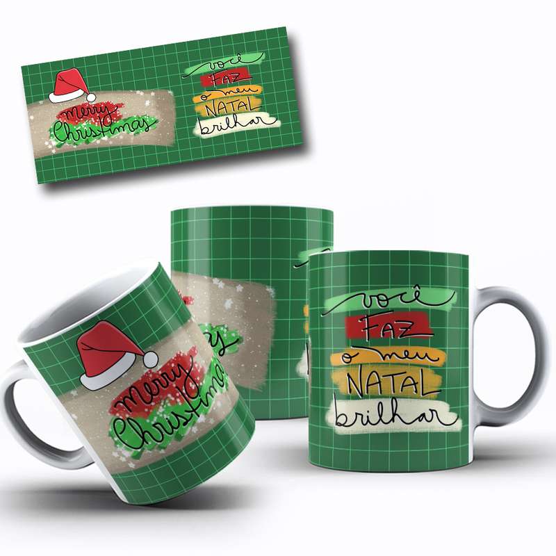 Arte Para Caneca Merry Christmas Natal Brilhar 15
